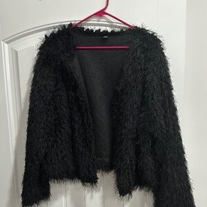 Black Fuzzy Women's Sweater